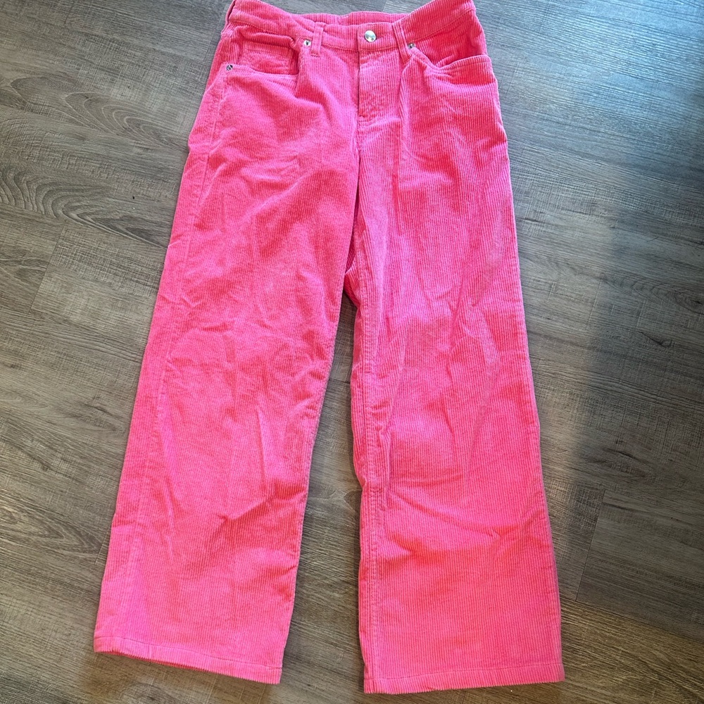 Nordstrom BP Bright Pink Corduroy Wide Leg Jeans